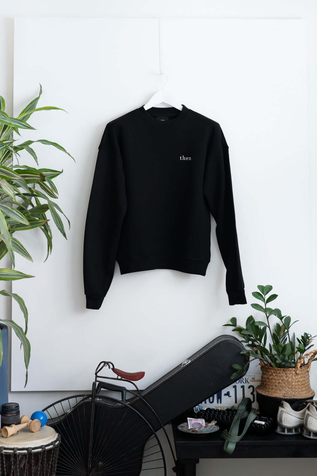 Principle Sweatshirt - Then Logo Embroidered - Black