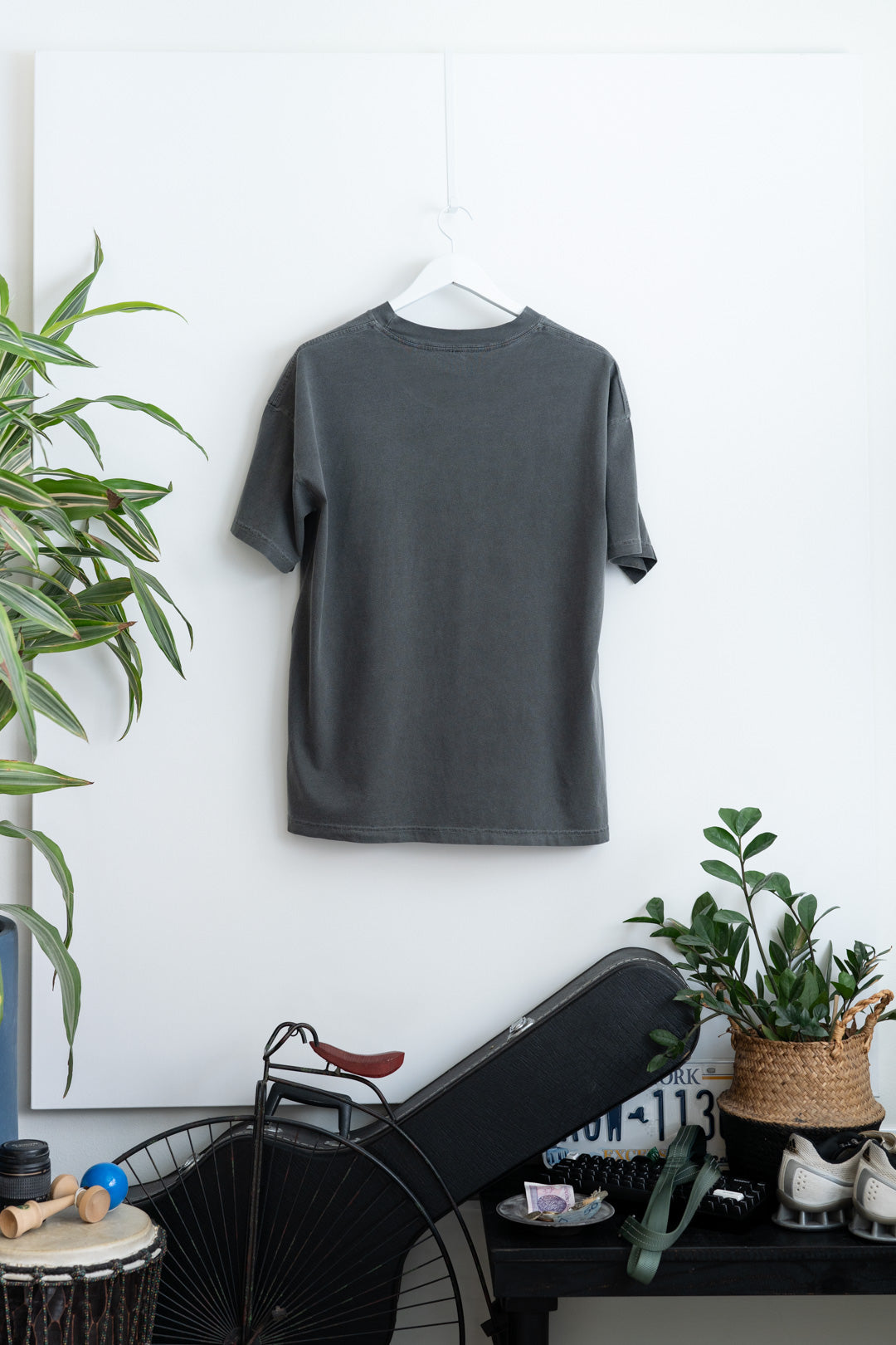 Principle Tee - Drop Shoulder - Then Logo Embroidered - Grey